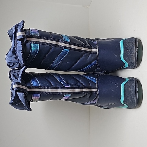 Lands' End Snowflake Insulated Winter Boots Thermolite Water Resistant Blue 6 - Picture 6 of 16